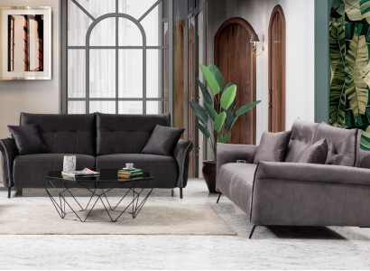 Sofa set Set 2 pieces Living room 2x Sofa Couch Three-seater Modern Furniture